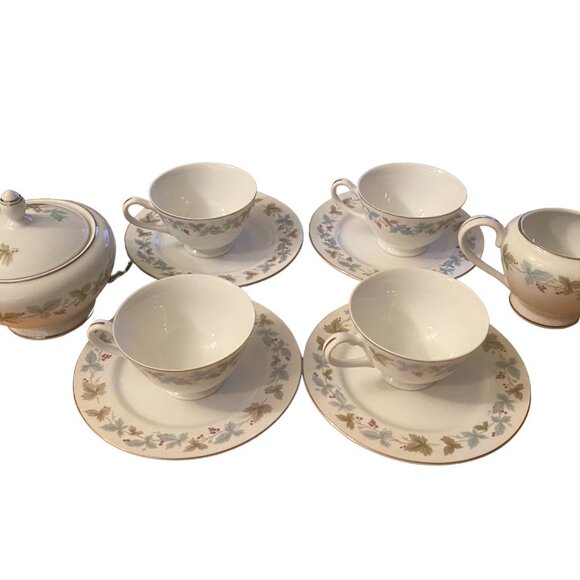 10 piece vintage fine china 4 teacups+4 saucers+1sugar bowl+creamer -Japan #6701 - Picture 2 of 16